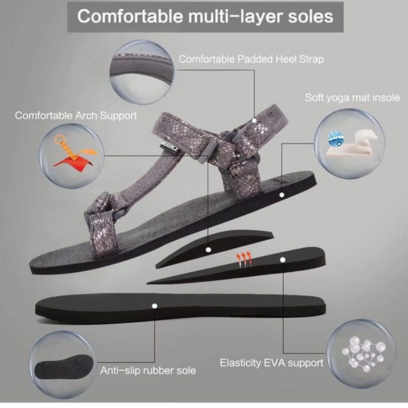 New Women's Original Sandals Sport Sandals with Yoga Mat Insole - Picture 4 of 6